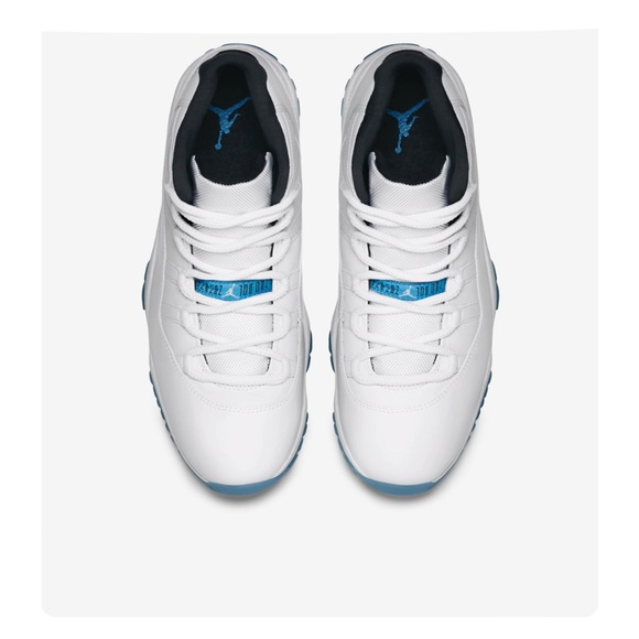 Air Jordan XI Legend Blue in White & Blue, Youth 6 - Picture 2 of 10